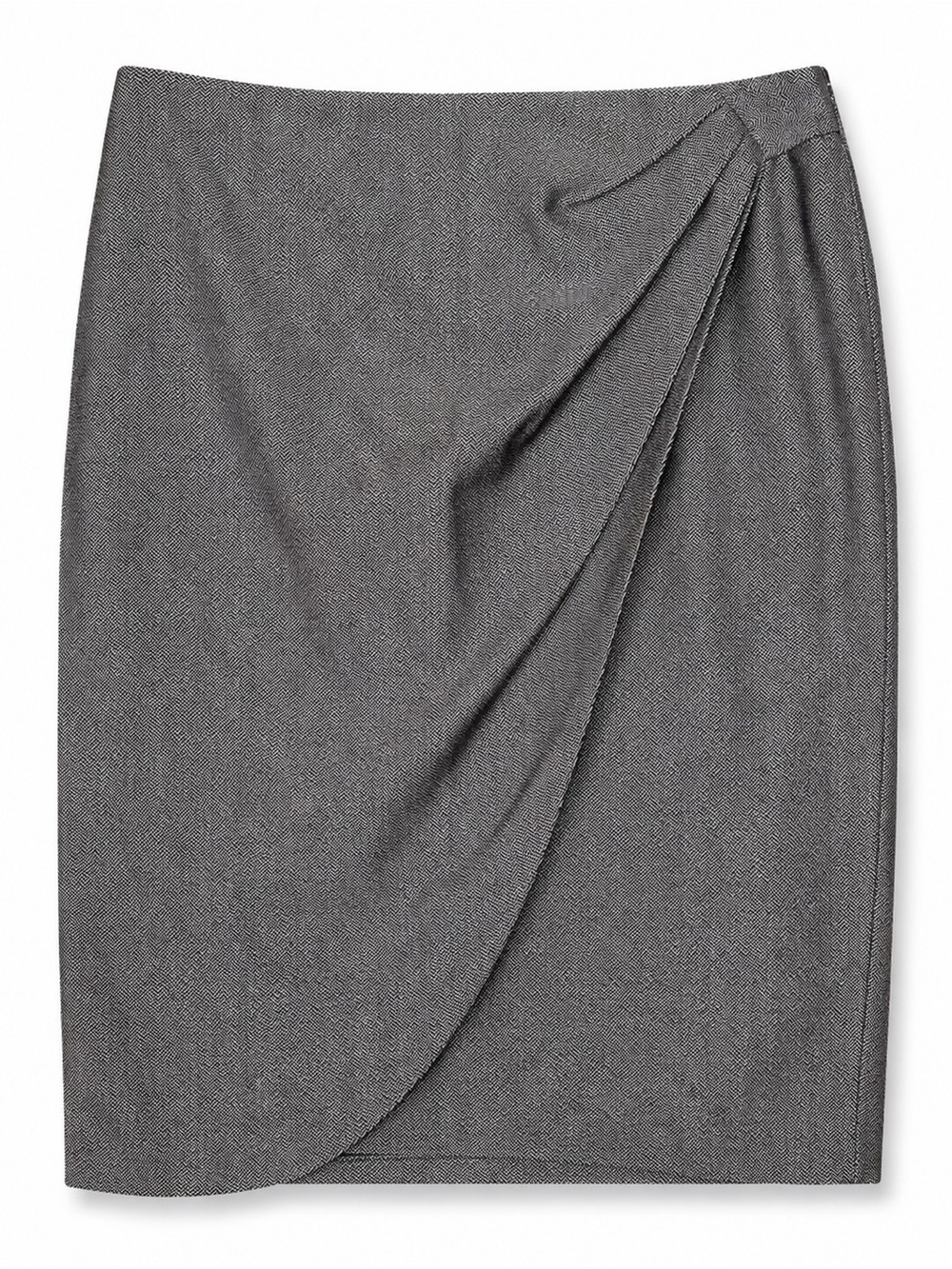 Worthington Women’s Size 8 Gray Faux Wrap Draped Pencil Skirt Career Workwear